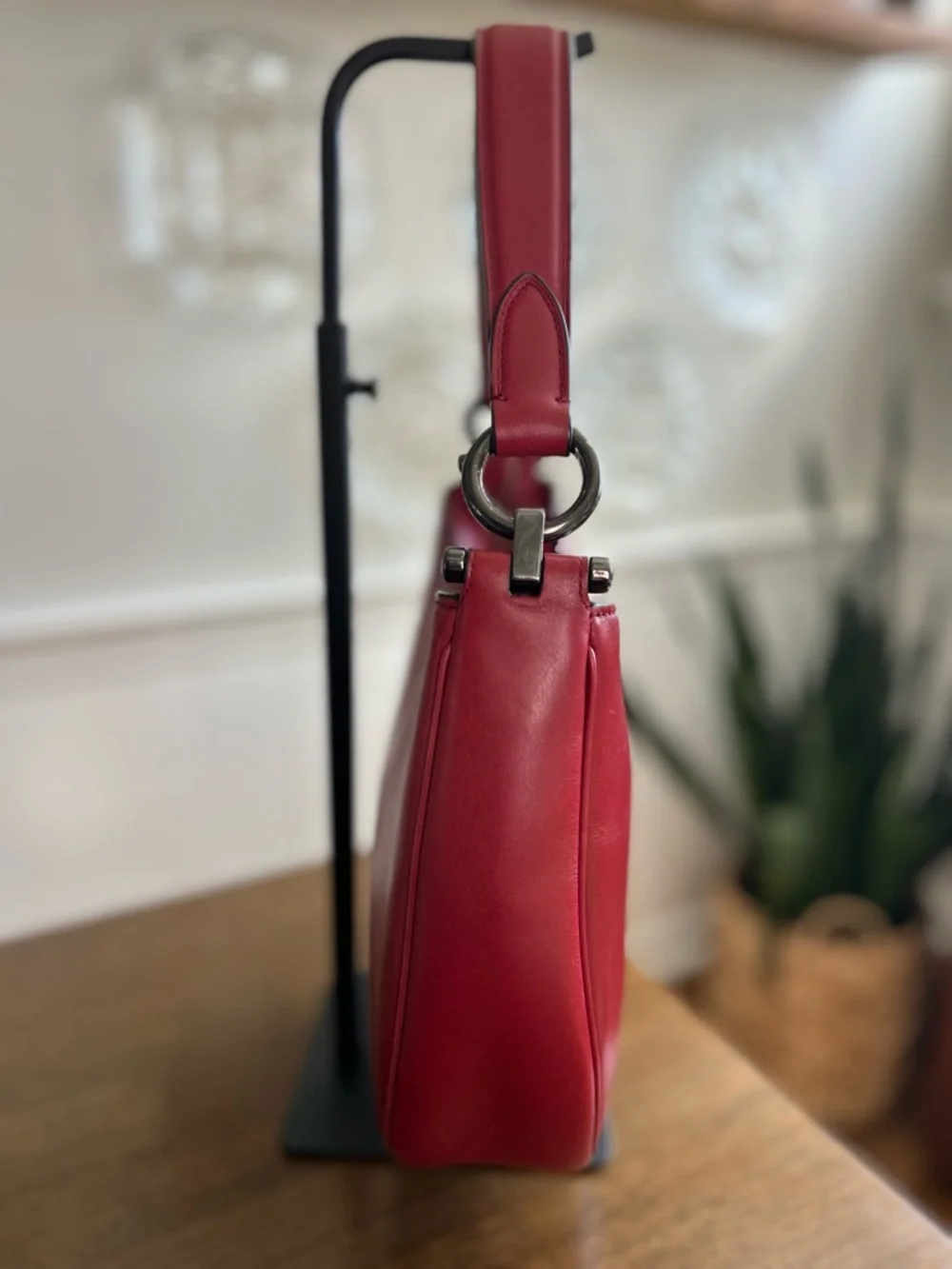 COACH Glove-tanned Leather Mae Nomad Crossbody/Hobo
'Cherry' Red - Picture 6 of 17